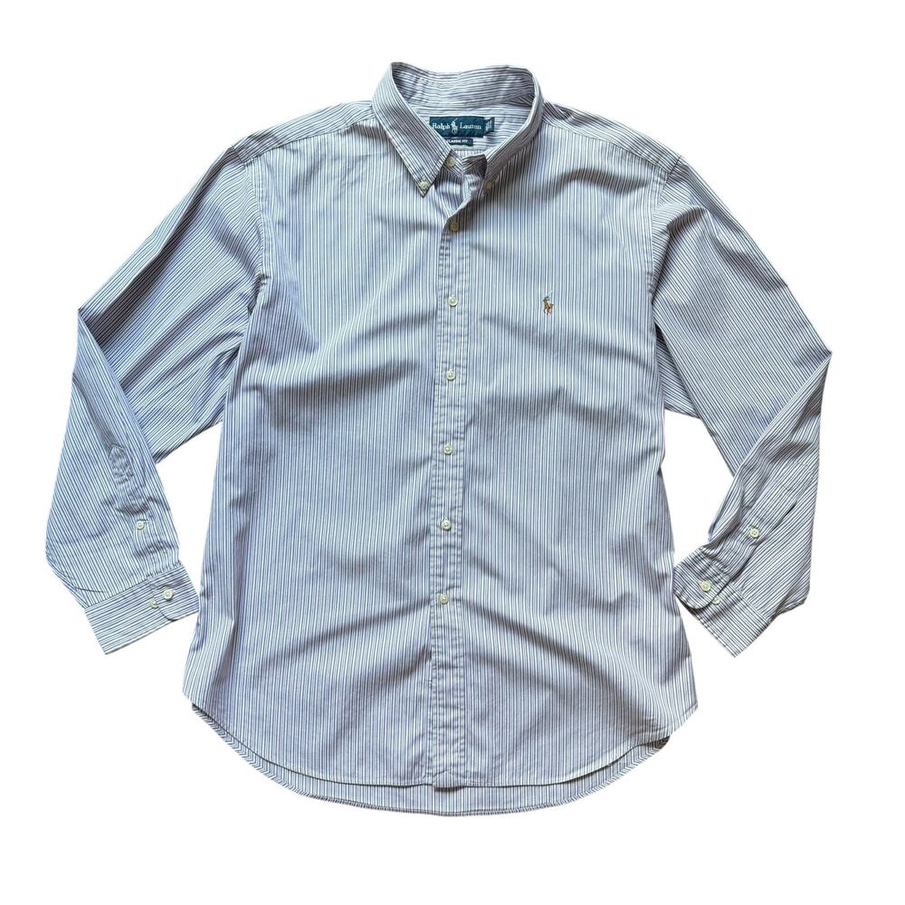 Ralph Lauren Classic Fit Striped Button-Down Shirt Mens 17.5 34/35
